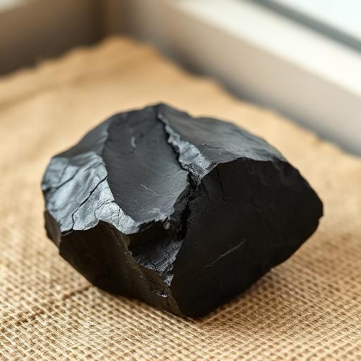 Obsidian stone — glossy volcanic black