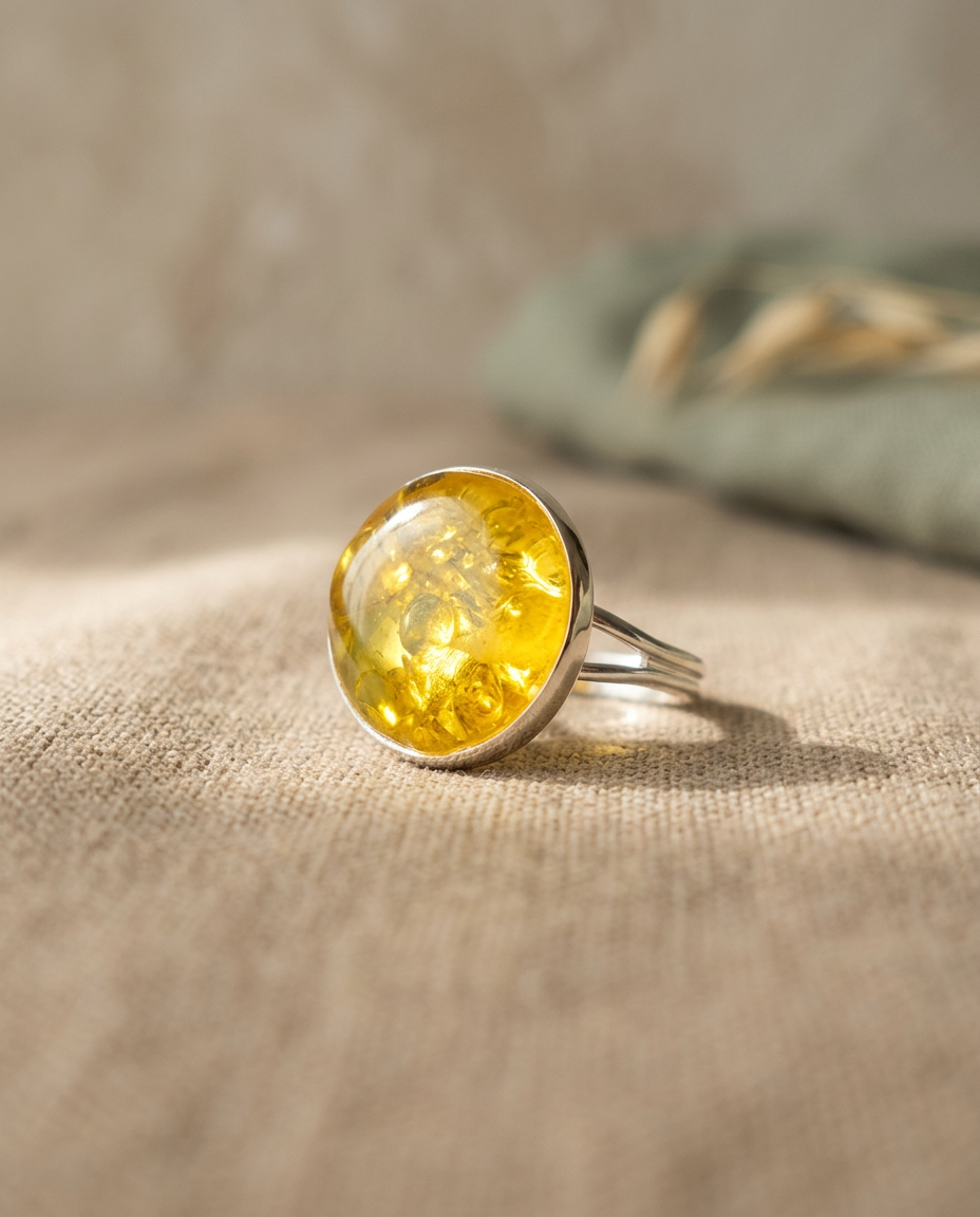 Citrine Sun Silver Ring