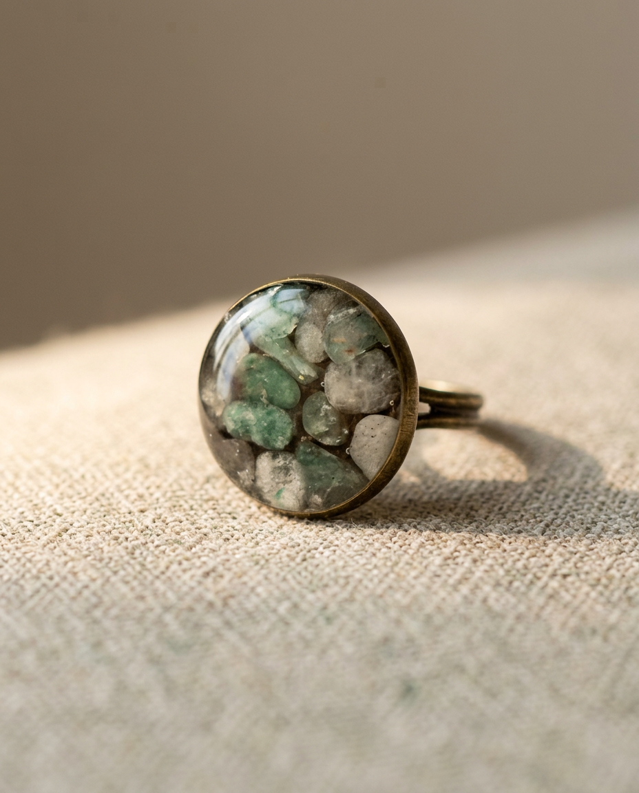 Green Aventurine Bronze Ring