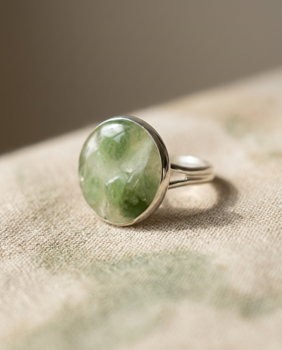 Aventurine Pool Silver Ring