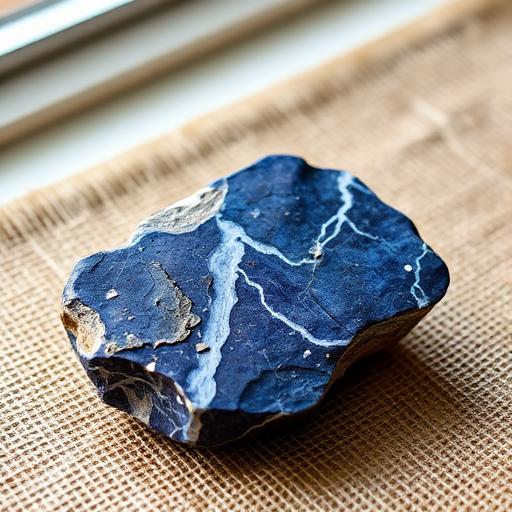 Sodalite stone — deep blue with white veining
